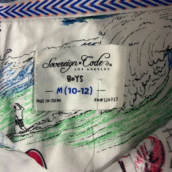 NWT SOVEREIGN CODE White Button Down Beach Dude (M - Picture 6 of 9